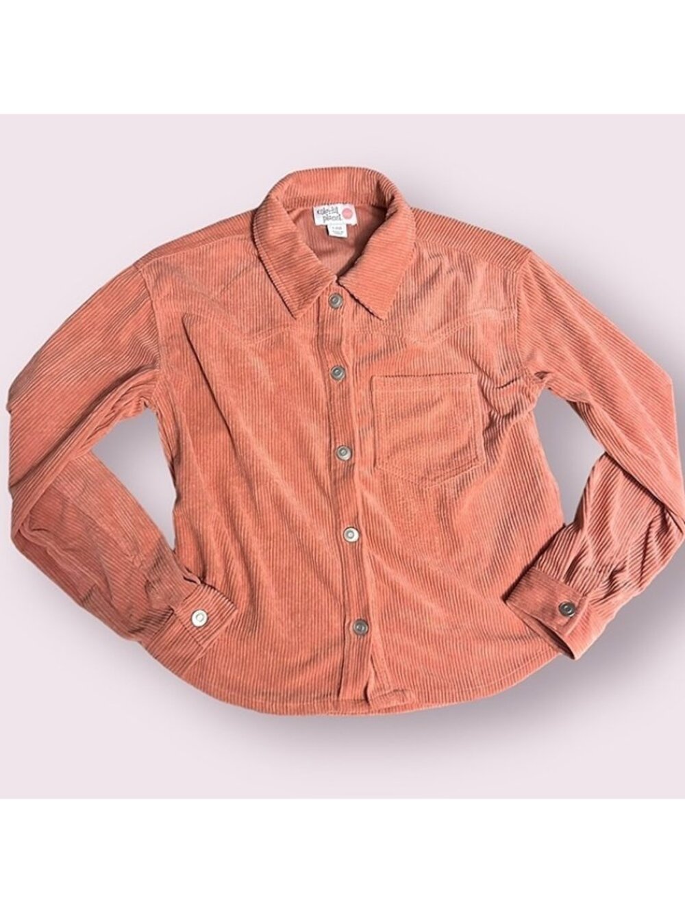 Girls Colorful Planet Corduroy Shacket Jacket Shirt Pink size 12